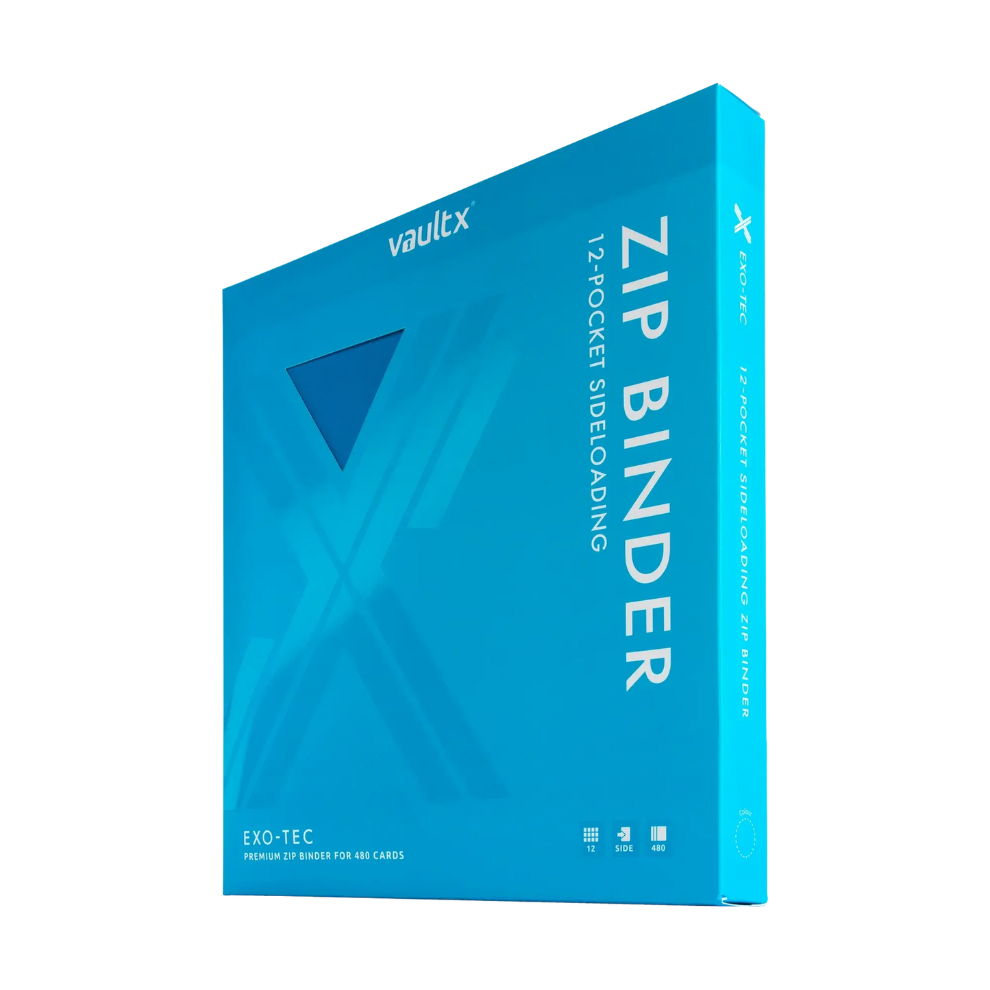 Vault X - 12-Pocket Exo-Tec® Zip Binder - Neon Blue