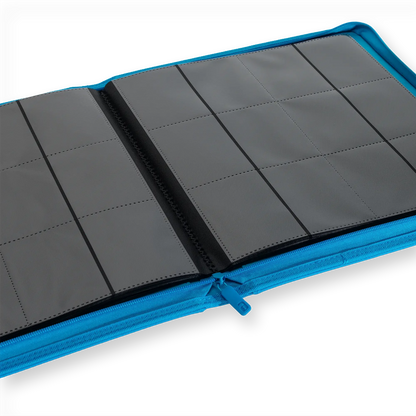 Vault X - 12-Pocket Exo-Tec® Zip Binder - Neon Blue