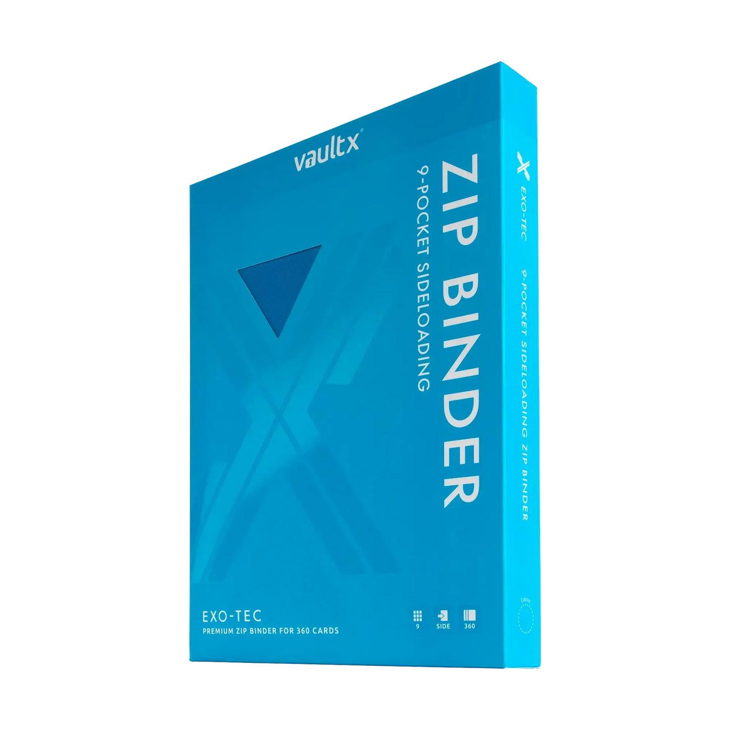 Vault X - 9-Pocket Exo-Tec® Zip Binder - Neon Blue