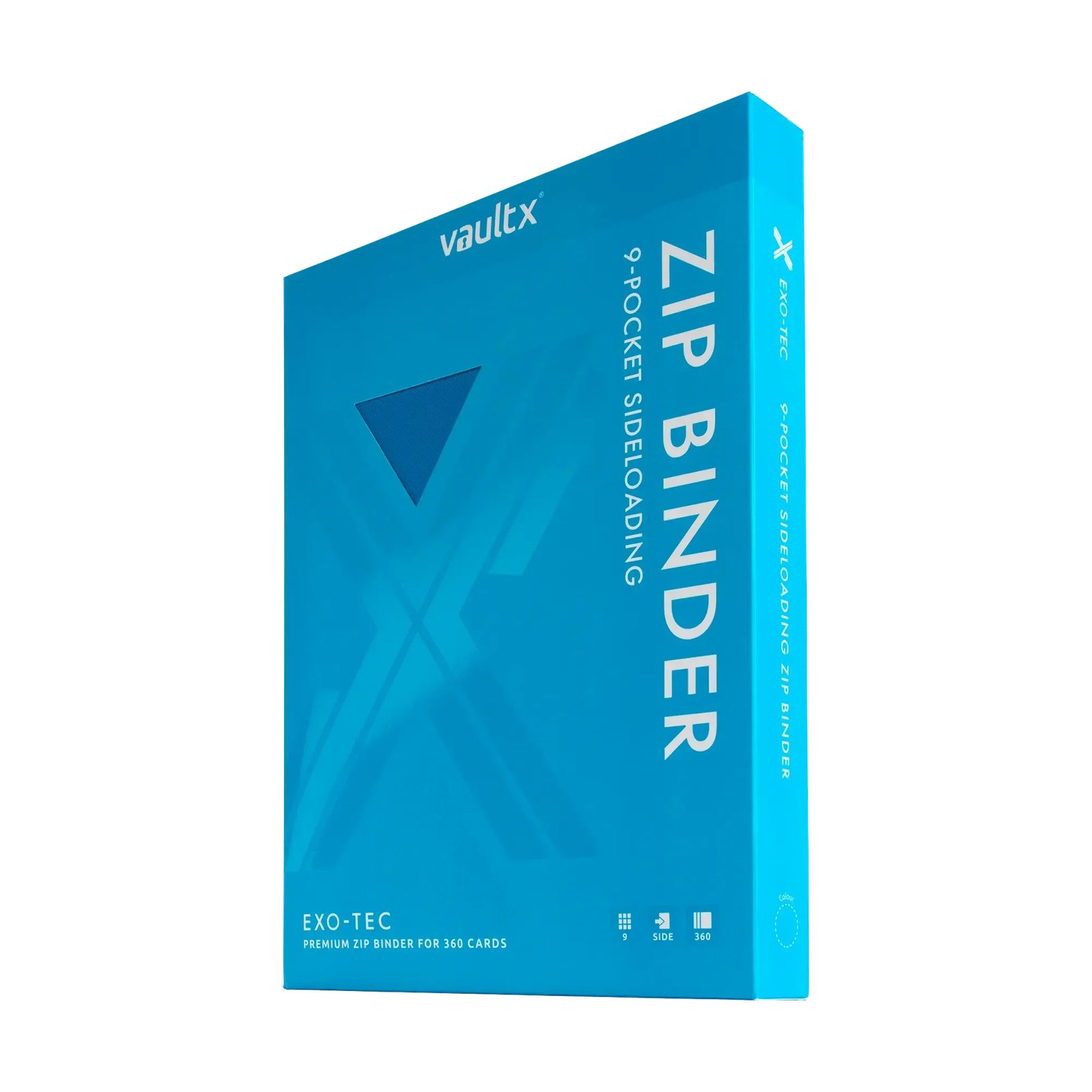 Vault X - 9-Pocket Exo-Tec® Zip Binder - Neon Blue