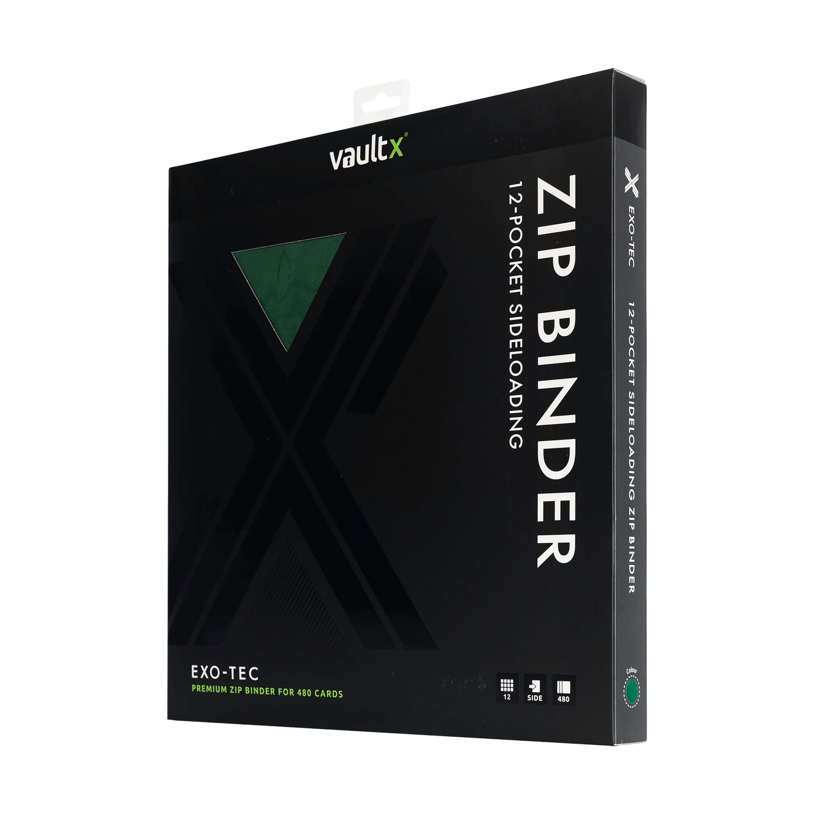 Vault X - 12-Pocket Exo-Tec® Zip Binder - Green