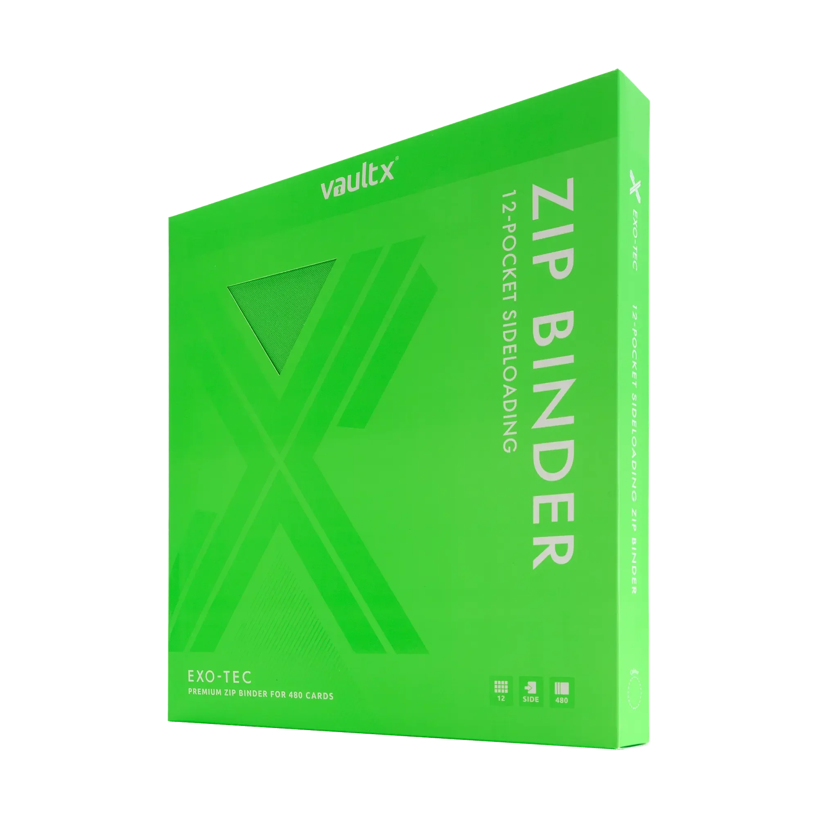 Vault X - 12-Pocket Exo-Tec® Zip Binder - Neon Green