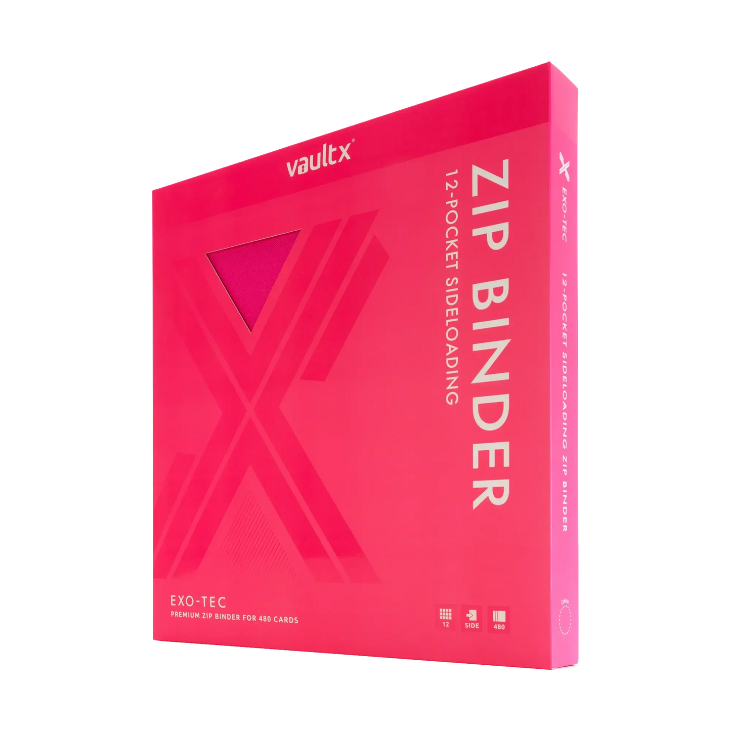 Vault X - 12-Pocket Exo-Tec® Zip Binder - Neon Pink