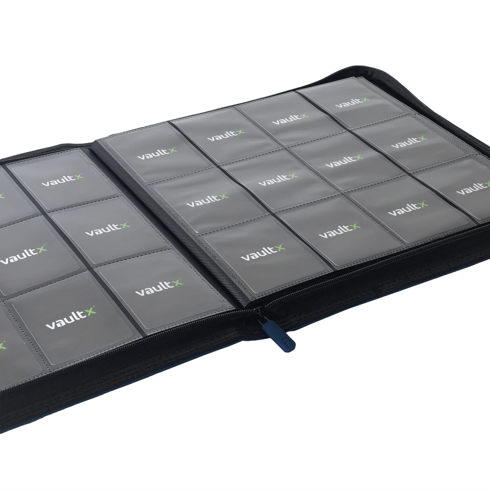 Vault X - 12-Pocket Exo-Tec® Zip Binder - Blue